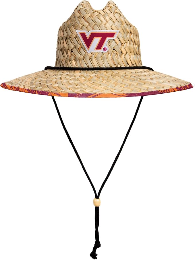 FOCO Men's NCAA College Team Logo Floral Straw Sun Hat