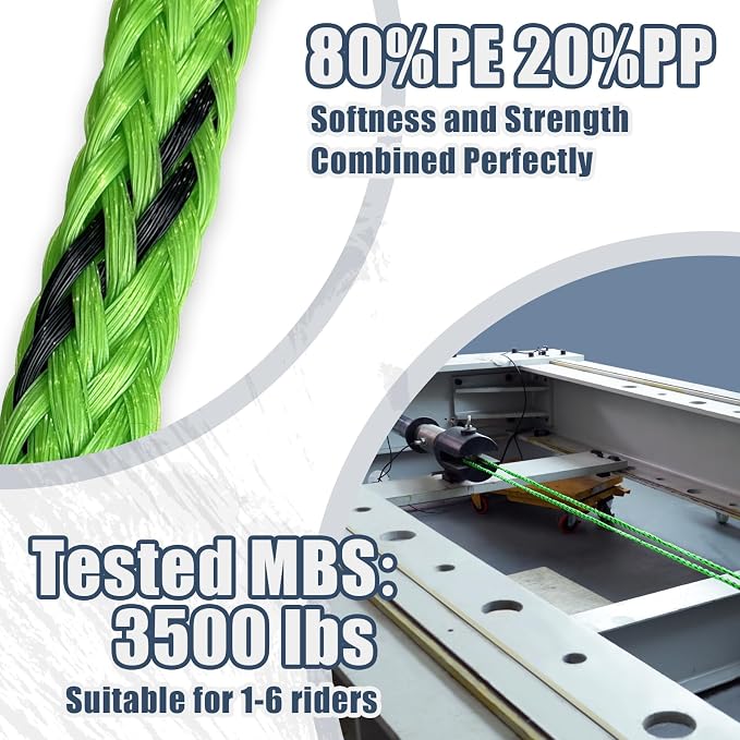 Boat Tow Rope 60ft 3-6K, Floating Ropes for Towable Tubes Accessories