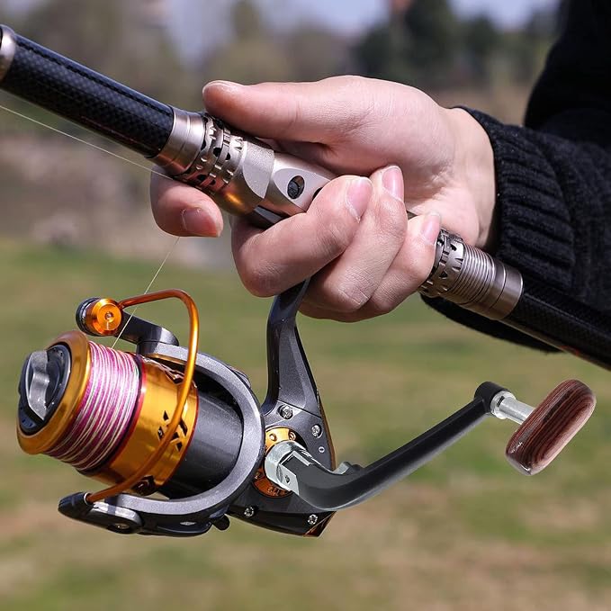 Jiozermi 2 Pcs Fishing Reel Power Handle, Fishing Reel Rotary Knob, Stainless Steel Fishing Spinning Reel Handle, Power Handle for Reel Replacement Grip Parts (Small Size)