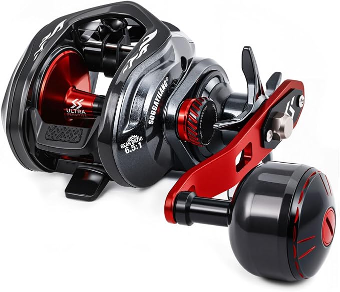 Sougayilang Baitcasting Reel, 7.0:1 Gear Ratio Super Smooth Power, 9 + 1 Shielded Ball Bearings Anti-Corrosion Baitcaster Reel Fishing Reel