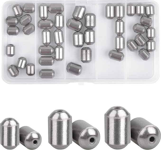 Fishing Weights Egg Sinkers Kit,42pcs Lead Free Fishing Weights Slip Sinkers for Fishing Lines Steel Barrel Weights for Freshwater Saltwater Bass Trout Walleye Fishing