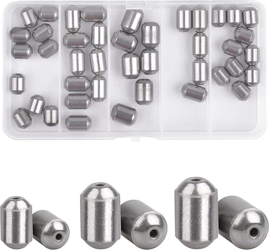 Fishing Weights Egg Sinkers Kit,42pcs Lead Free Fishing Weights Slip Sinkers for Fishing Lines Steel Barrel Weights for Freshwater Saltwater Bass Trout Walleye Fishing