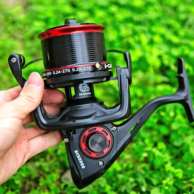 Diwa Spinning Fishing Reels 8000 10000 12000 Series Freshwater Saltwater Big-Game Fishing Surf Fishing 12+1 Stainless BB 70 LBS Max Drag Ultra Smooth Powerful Spool Durable Spinner Gear