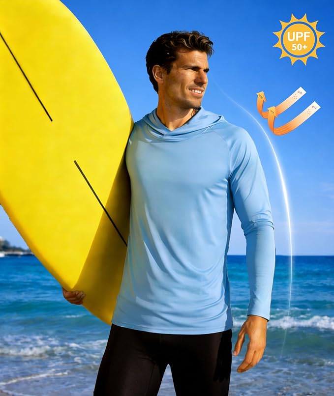 ZITY 5 Pack Mens UPF 50+ Hoodie Shirts Sun Protection Fishing Shirt Fast Dry Lightweight for Athletic Hiking Workout