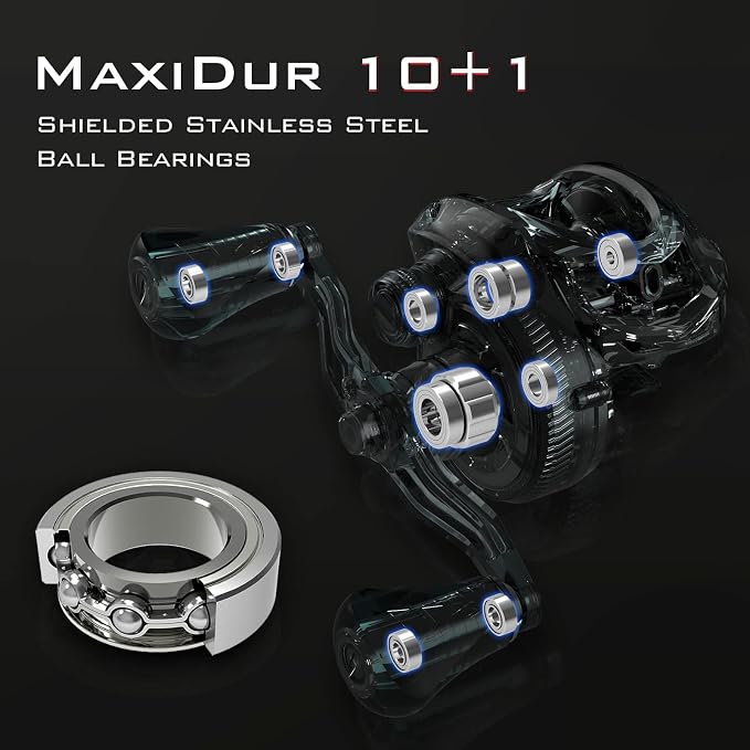 KastKing Speed Demon Elite Fishing Reel, World's Fastest 10.5:1 Gear Ratio/Deadbolt Baitcasting Reel, 10+1 Shielded Stainless Steel BB, CNC Lightweight Aluminum Frame, Available in Skipping Version