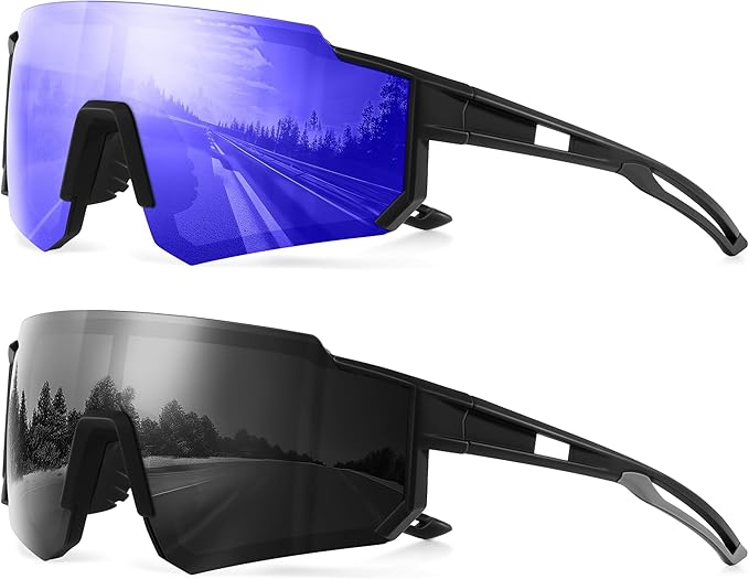 Polarized Sports Sunglasses for Men and Women,Fishing Cycling Mountain Bike Baseball Sunglasses with UV Protection