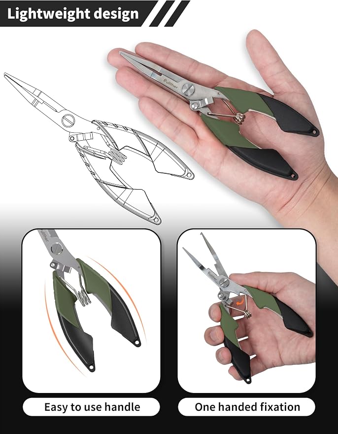 Fish Gripper 9.2",Muti-Function Line Cutter Fishing Pliers, Saltwater Fishing Tool Kit,Fishing Gear with Fishing Lanyard