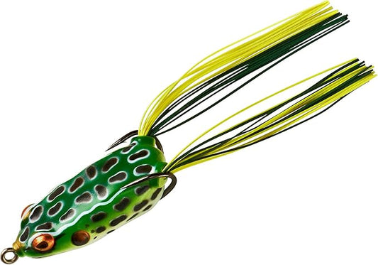 Booyah Pad Crasher Jr Topwater Bass Fishing Hollow Body Frog Lure with Weedless Hooks