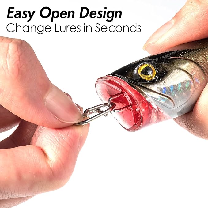 Dr.Fish Fishing Speed Clips Power Quick Clips for Fishing Lures Quick Change Stainless Steel Lure Snaps Saltwater Freshwater Crankbait Tackle Snaps