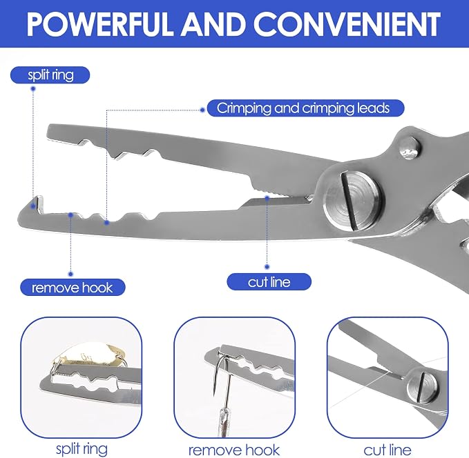 mouhike Fishing Tool Kit Fishing Pliers, Fish Lip Gripper, Fishing Hook Remover, Handheld Digital Fishing Scale, Ice Fly Fish Pliers Fishing Gear Accessories Fishermen Gift (Battery Not Included)