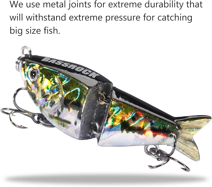 BASSROCK Top Water Tiny Swimbait Bass Fishing Lure Single Jointed Hard Bait 2.05” 5/32oz