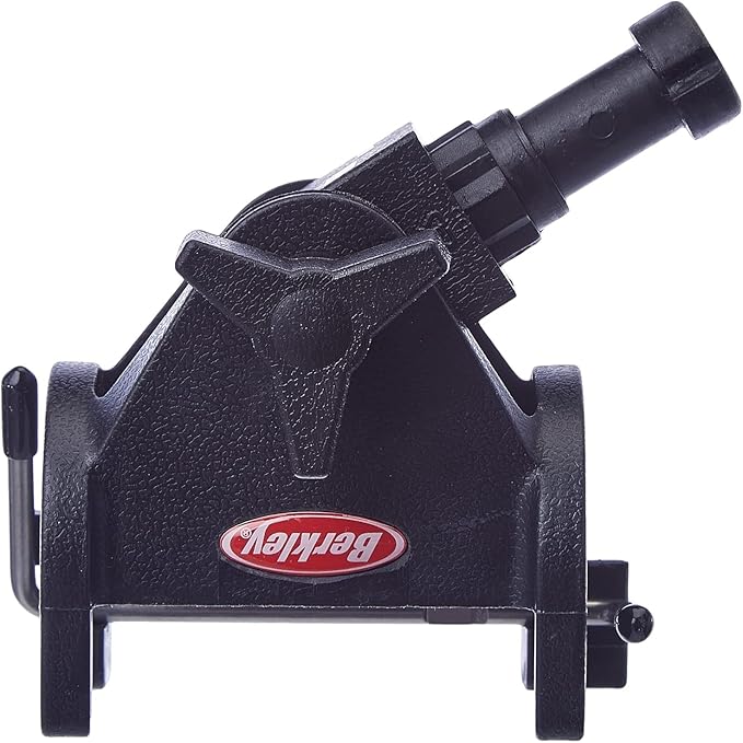 Berkley Quick-Set Boat Rod Holder, Sturdy Polypropylene Construction, Mountable with Locking Mechanism, Fits Easily on the Side or Top of the Gunwale or Other Boat Railings Black