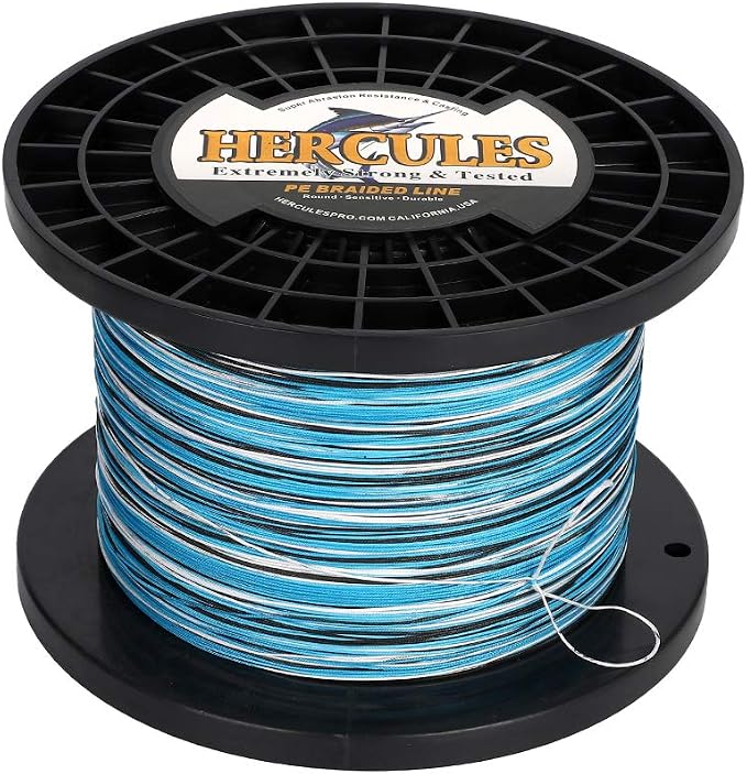 HERCULES Cost-Effective Super Cast 8 Strands Braided Fishing Line 10LB to 300LB Test for Salt-Water,109/328/547/1094 Yards(100M/300M/500M/1000M),Diam.#0.12MM-1.2MM,Hi-Grade Performance,Variety Colors