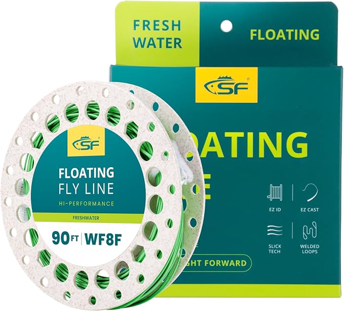 SF Fly Fishing Line with Two Welded Loops Weight Forward Floating Fly Lines Trout 90FT WF2 3 4 5 6 7 8 9F Multi-Color Freshwater