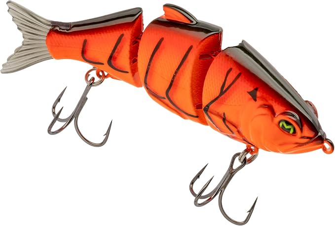Lew's MachShad Fishing Lure, Lipless Jointed Swimbait, Realistic Swimming Action, Slow Sinking, Size 4 Mustad KVD Elite Short Triple Grip Treble Hooks