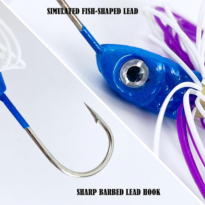 6 Pcs Bass Spinner Baits, Spinnerbait Fishing Lures Hard Metal Swimbait for Bass Pike Trout Salmon