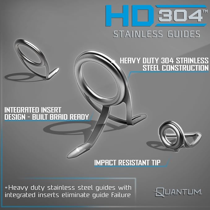 Quantum Strive Spinning Reel and Fishing Rod Combo, Graphite Composite Blank, 4+1 Bearings, Silver/Blue