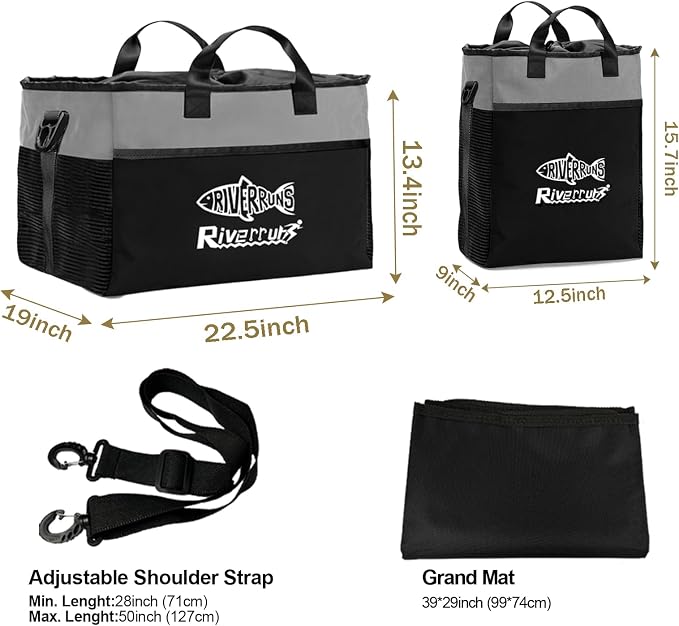Riverruns Fishing Hunting Wader Bag with Vented Mesh, Waders Boots Bag, Fly Fish Storage Bag for Fishing, Hiking, Camping