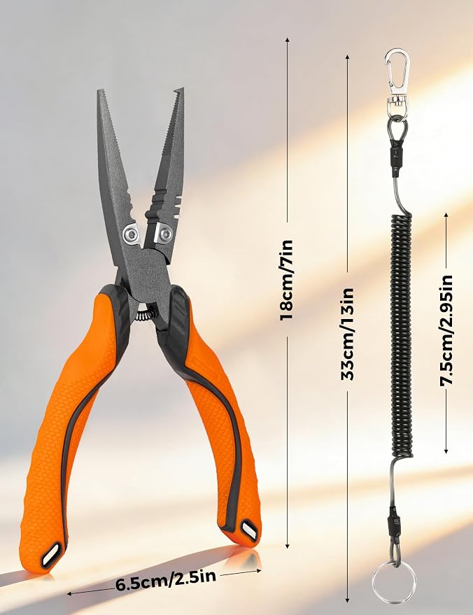 Fishing Pliers,Carbon Steel with Corrosion Resistant Coated Fishing Tools,Multitool for Saltwater