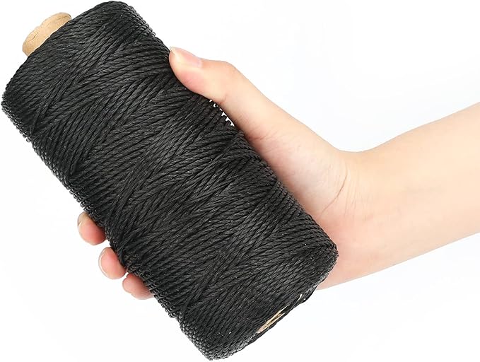 jijAcraft 426 Feet Black Nylon Twine #36 Mason Nylon String Line, Gardening Nylon String, Durable Twisted Construction String Building Line for Climbing Plants, Gardening, Crafting