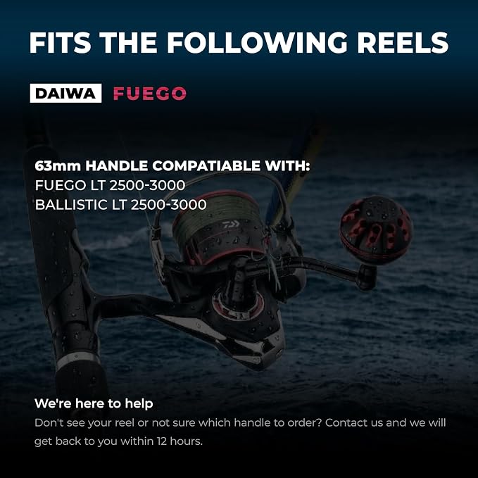 GOMEXUS Power Handle for Daiwa Tatula LT Fuego LT Ballistic LT Spinning Reel Replacement Crank (Fit MQ Version) 【Please Confirm The Size and Pay Attention to The First Picture】
