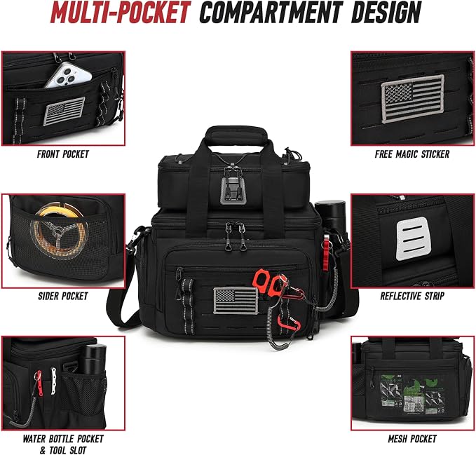 Fishing Tackle Bag, Detachable Fishing Reels Storage Pouch, Fishing Gear Organizer, Durable Angling Equipment, Featuring an Adjustable Shoulder Strap
