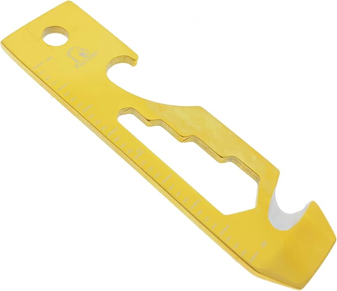 Wallet Size 6 Functions Hand Tool. Stainless Steel. For Camping, Fishing, Hunting, EDC Tool (BK+BL+CH+GD+RB)