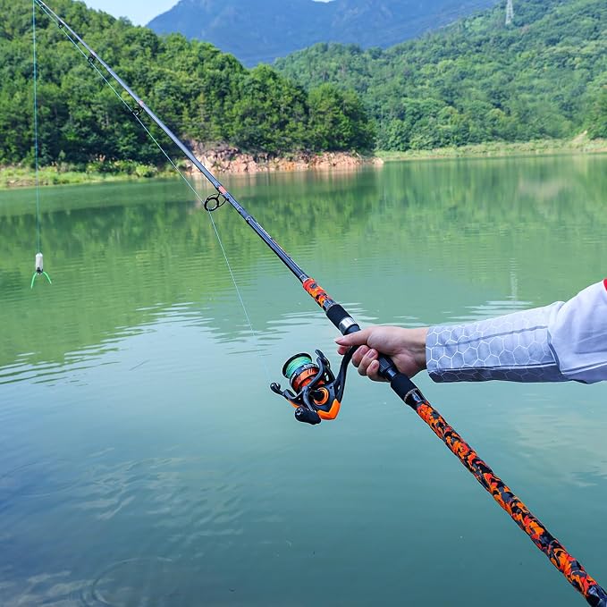 Sougayilang 3 Piece Surf Fishing Rod Combo Medium/Heavy Travel Spinning Rod with 5000 Size Reel Baitfeeder Combo(9'/10'/11'12')