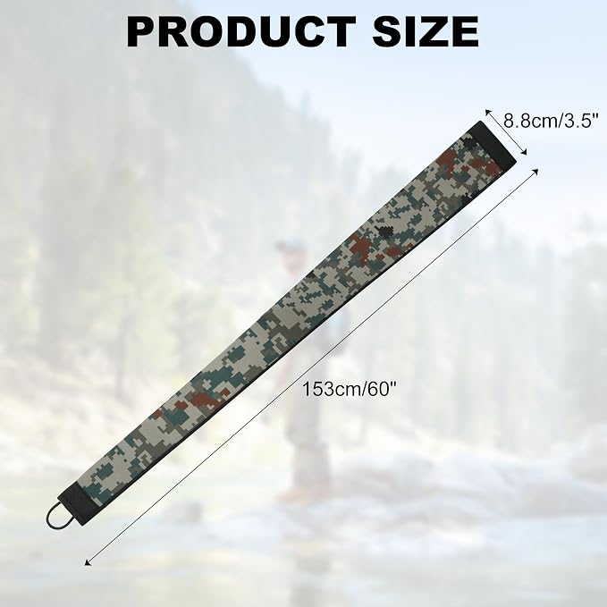 Neoprene Camo Fishing Rod Sleeves,Fishing Pole Sleeves,Fishing Rod Socks | UV Resistance,Puncture Resistant, Protect Casting, Spinning, Trolling Fishing Rods, Storage, tangled-free,75in,68in,60in