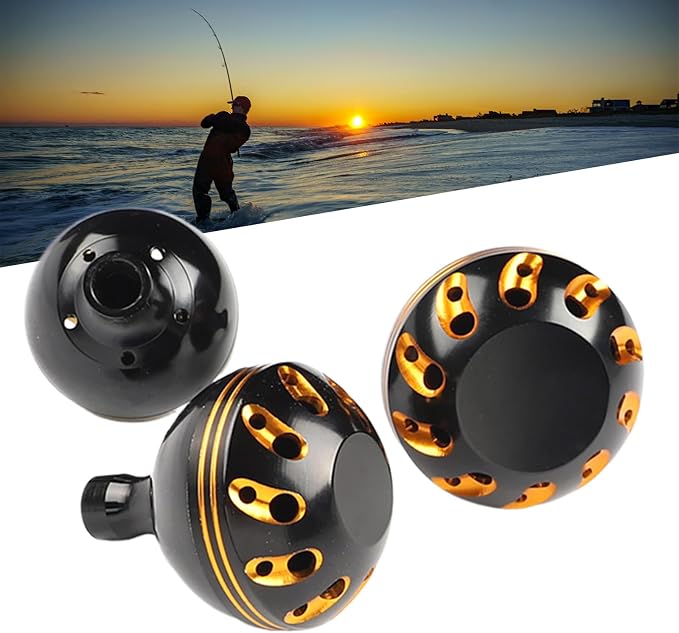 Aluminum Alloy Reel Handle Knob, 3 Sizes Replacement for Fishing Reels, Rust-Resistant