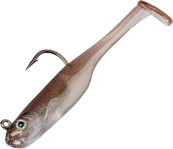 Strike King Homing Minnow Fishing Lure, Pre-Rigged Soft Plastic Swimbait, 3-Pack