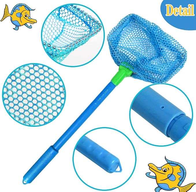 Fishing Net, TSYAN Bug Net Catching Crab Insect Nets Beach Toys Floating Bait Butterflies Colorful Nets for Kids Outdoor Playing 16 inches