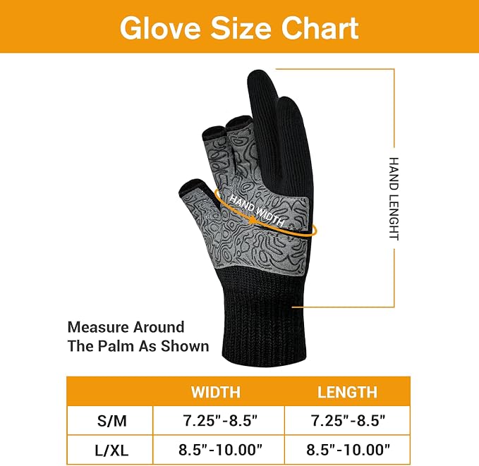 Jökulríki Merino Wool Gloves 3-Cut Fingerless Gloves for Men Women Cold Weather Winter Fishing Photography