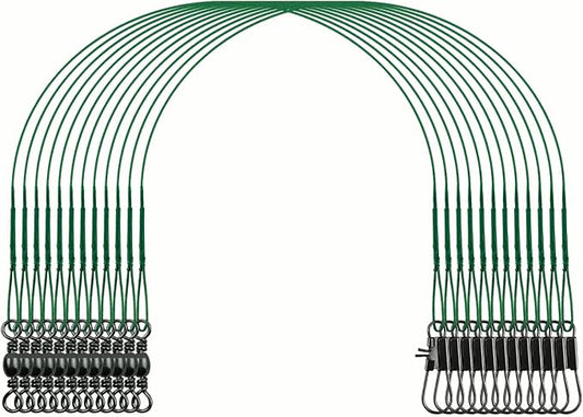 Fishing Wire Leaders 60PCS - 7in/9in/12in Stainless Steel Leaders with Swivels & Snaps for Bass, Pike, Catfish, Carp, Walleye - Saltwater & Freshwater Fishing Gear ﻿