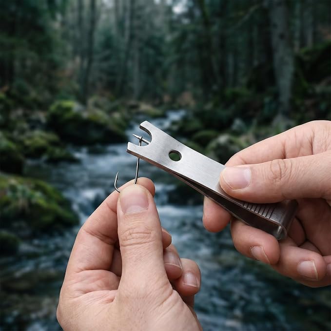 Thinp 3 Pcs Fishing Line Cutter Nipper with Hook Eye Cleaner Pin, Fly Fishing Line Clippers Stainless Steel Fishings Lines Scissors Cutting Tool Multi-Purpose Cutting Nipper Accessories for Braid Mono