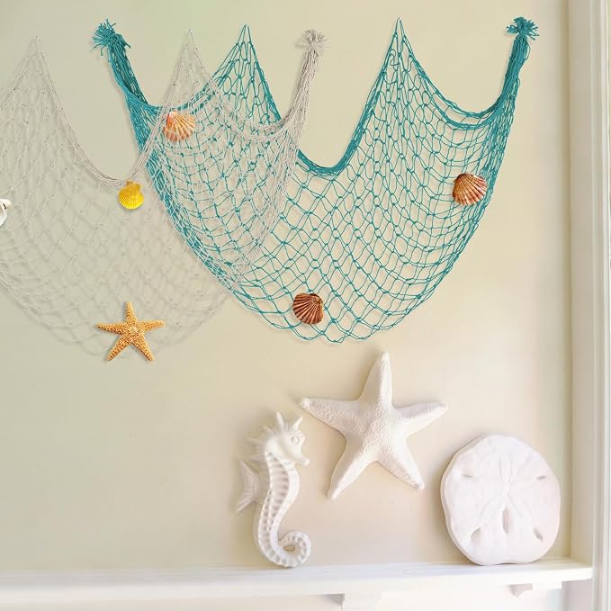 2 Pack Fish Net Decorations for Party