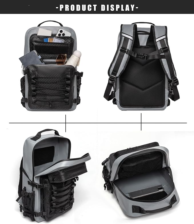 Miramrax Dry Bag Waterproof Backpack 30L Tactical Backpack for Kayaking Hiking Boating Paddle Boarding Fishing Travel Camping Beach Floating Dry Bag for Men Women (Grey)