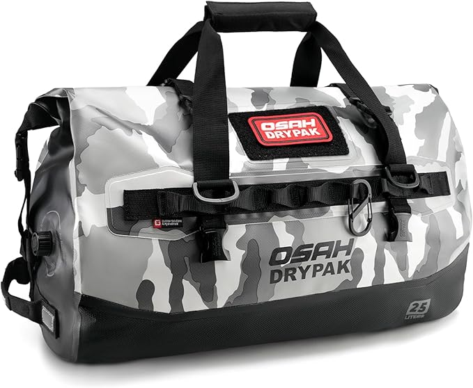 OSAH DRYPAK Waterproof Duffel Bag 25L/40L/60L – Heavy-Duty Motorcycle Tail Bag, Roll-Top Dry Bag for Travel, Camping, Boating, Kayaking, Outdoor Adventure