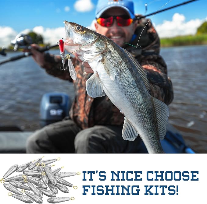 Landhoow Drop Shot Fishing Sinker Weights Kit Freshwater Catfishing Fishing Sinker Bass Casting Removable Line Saltwater Streamlined Snap Weight for Trolling Surf Tackle