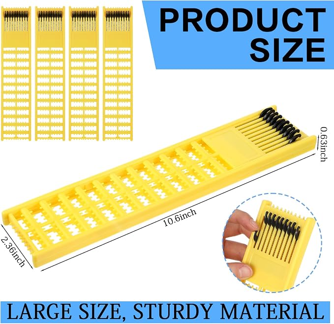 Meooeck 8 Pieces Fish Hook Holder Snelled Fishing Leader Holder 10.6 x 2.36 x 0.67 Inch Line Organizer for Storing Line Rigs