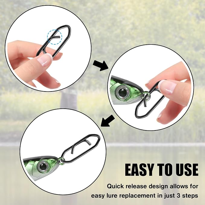 Speed Clips for Fishing Lures, Fishing Speed Clips, Fishing Snaps Saltwater, Freshwater Stainless Steel, Fishing Quick Clips, Fishing Clips Quick Change
