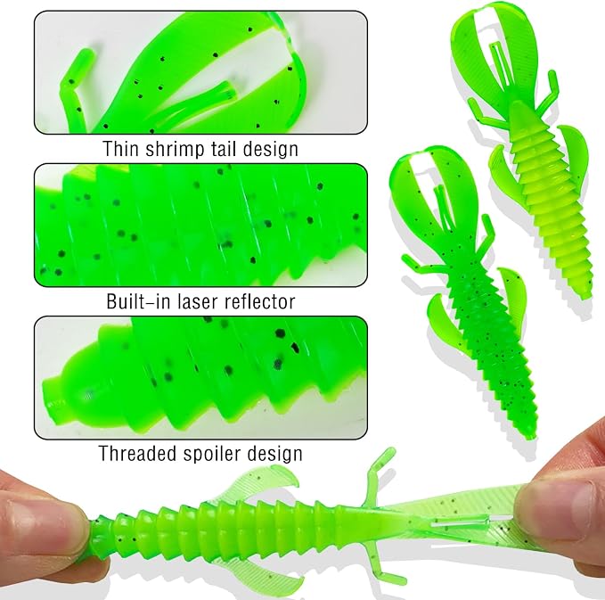 Soft Fishing Lures Kit Paddle Tail Swimbaits Plastic Worms Set Mixed Color Minnow Jerkbait Bass Lure Baitsfor Trout,Walleye,Crappie