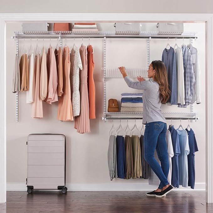Rubbermaid Configurations Expandable Closet Organizer Kit, White
