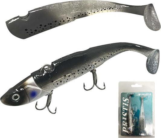Pristis Lifelike Fishing Plugs for Bass Muskie Walleye, Slow Sinking Swimbaits for Saltwater Freshwater, Shallow Deep Diving Crank Hard Baits Lure Set with Reinforced Treble Hooks for Pike Crappie