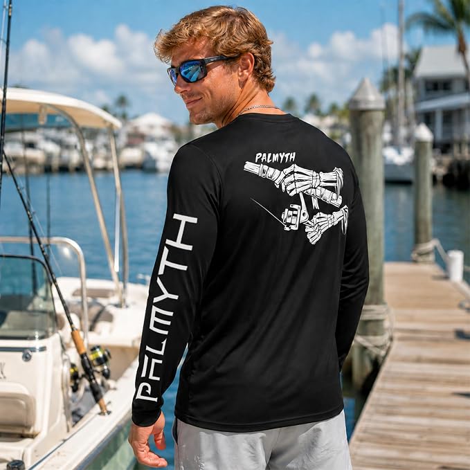 Palmyth Fishing Shirts for Men Long Sleeve UPF 50+ T Shirt Sun Protection Tee