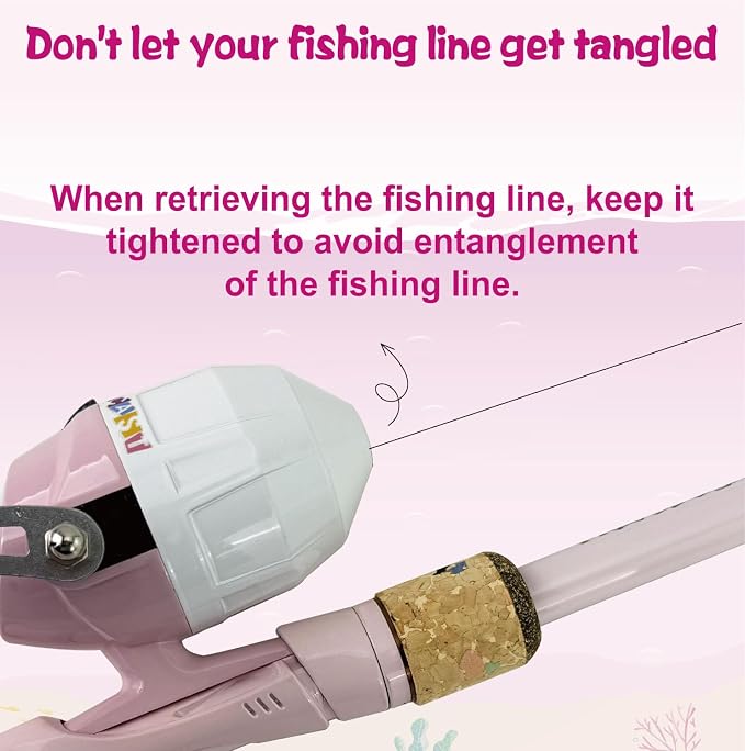 Kids Rod Set, Kids Fishing Rod and Reel Combo and Fishing Net Tackle Box with Fishing Lure Hook and Bag for Girls Beginners, Kids, Youth Anglers