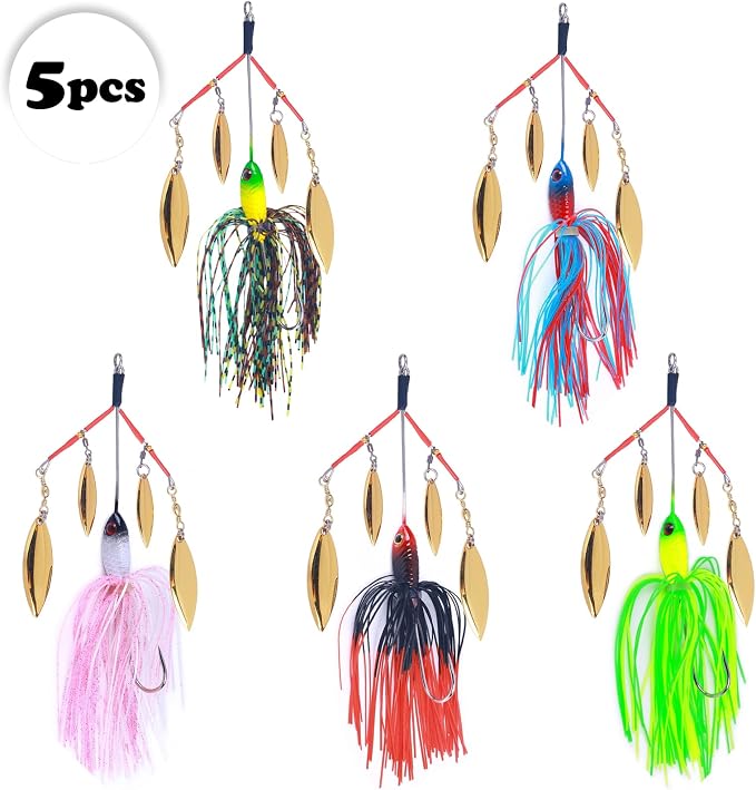 5 Arms Alabama Umbrella Rig Fishing Bass Kit Fishing Lures Bait Rigs for Lures Trout Salmon Freshwater