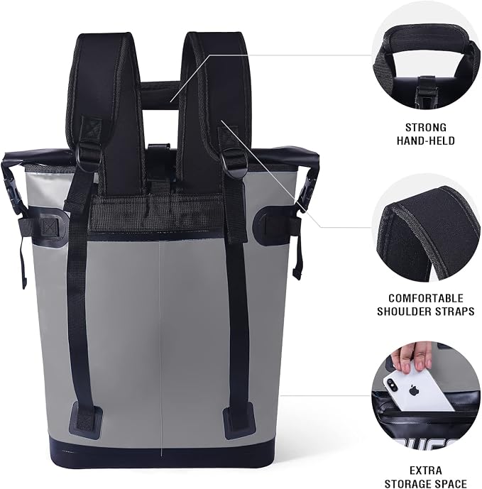 Buffalo Gear Cooler Backpack18L,30L Leakproof Camping Backpack Cooler Insulated Cooler for Picnic Beach Hiking Park Fishing