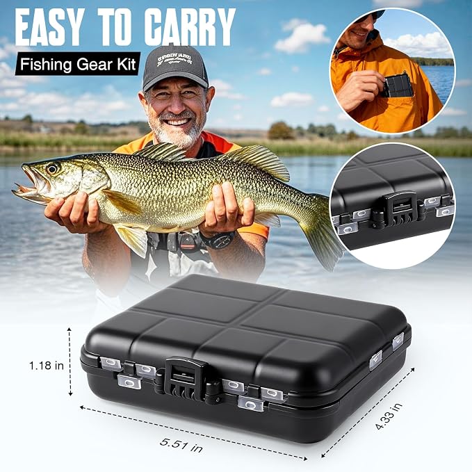 TOPFORT 187/343pcs Fishing Accessories Kit, Organized Fishing Tackle Box with Tackle Included, Fishing Hooks, Fishing Weights Sinkers, Fishing Gear and Equipment, Fishing Gift for Men