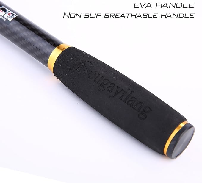 Sougayilang Telescopic Fishing Rod – 24 Ton Carbon Fiber Ultralight, Portable Retractable Handle, CNC Reel Seat, Stainless Steel Guides for Bass, Trout, Salmon, Panfish